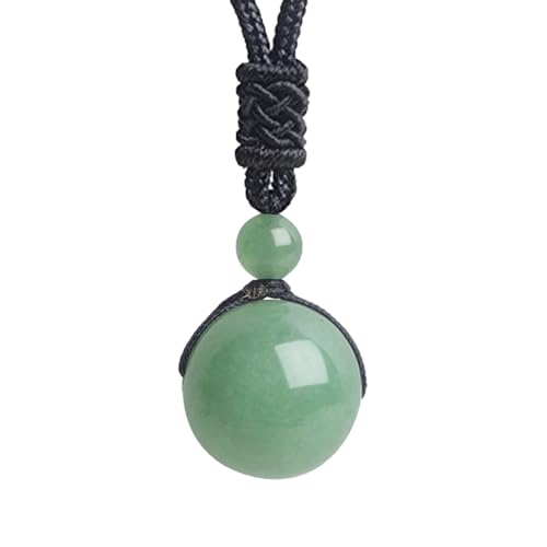 Anjiucc Natural Gemstone Healing Crystals Necklace, Adjustable Chakra Beads Pendant for Women Men, Protection, Energy Balance - color: Green Aventurine