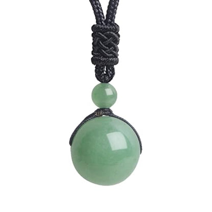 Anjiucc Natural Gemstone Healing Crystals Necklace, Adjustable Chakra Beads Pendant for Women Men, Protection, Energy Balance - color: Green Aventurine