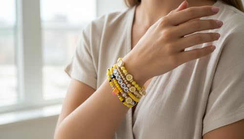 Twinfree Bohemian Cute Fruit Banana Cherry Strawberry Pineapple Mango Polymer Clay Beaded Stackable Stretch Bracelets - color: color 22