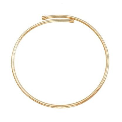 Stainless Steel Collar Necklace for Women Men Minimalist Open Cuff Clavicle Necklace Adjustable African Geometric Metal Choker Statement Jewelry Gifts - color: Gold