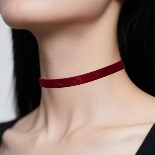 Christmas Choker Necklace for Women Xmas Gift Snowflake Red Velvet Pendant Necklace Red Velvet Reindeer Choker Necklaces Christmas Party Costume Accessories - style: Fine