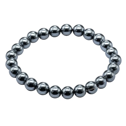 Amazing Gemstone Black Pearl Bracelet for Women Men's Gifts | Protection Healing Crystal Bracelet - 8mm Beaded Stretchable Bracelet Stocking Stuffers Mothers Day Gift - color: Black Pearl