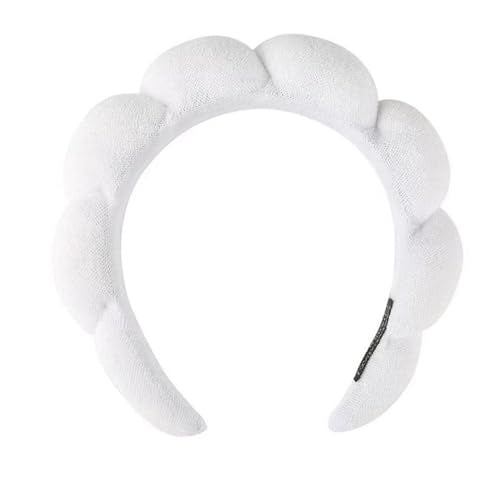 Spa Headbands for Washing Face Makeup Skin Care Headband Women Bubble Facial Beauty Headbands Puffy Shower Towel Band Hair Headband - color: White
