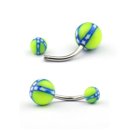 FORUBUS Colorful Tongue Rings Nipple Rings for Women Body Piercing Jewelry 14G 16mm Pierced Barbells Body Jewelry 50Pcs/30Pcs/20Pcs Pack - color: D-10pcs