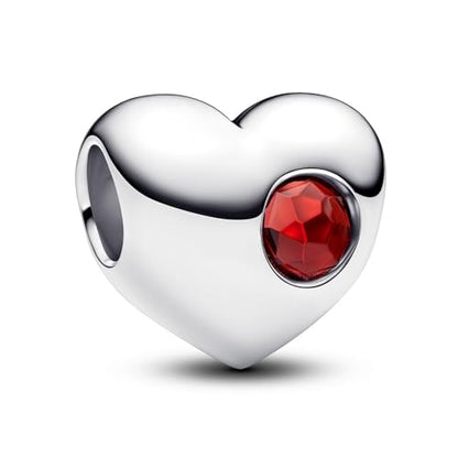 Birthstone Charm, Heart Charm Bead with CZ, for Anniversary Birthday Mothers Valentines Day Christmas Graduation, for Yourself Family Mom Friend Girlfriend Sister Grandma - style: Jan.