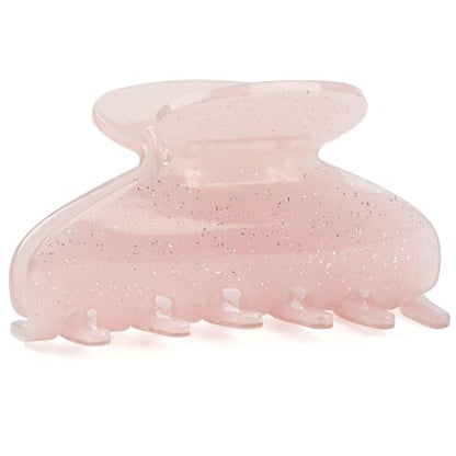 MAORULU Medium Cute Acetate Hair Claw Clips for Women Girls, 3 Inch Cherry Red Claw Clips for Thin & Medium Thick Hair, Durable French Banana Clip with Gift Box (Glitter Pink) - color: Glitter Pink