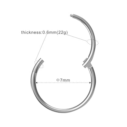 22G/20G Titanium Hinged Clicker Nose Ring Sleeper Piercing Hoop
