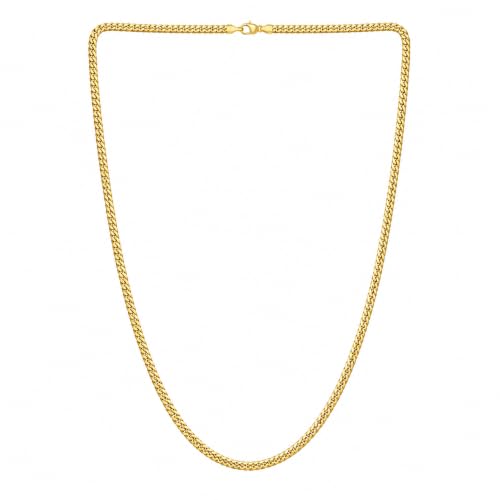 Modstel Premium Cuban Link Chain Necklace 4mm Stainless Steel,Rhodium Plated Silver, For Men & Women, Waterproof, Hypoallergenic, 16-24 Inch - color: Gold, size: 16inch