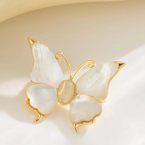 SYWDUDUCLT Fashion Elegant Brooches for Women Brooch, Suitable For Party And Daily Wear On Many Occasions - style: Butterfly-White