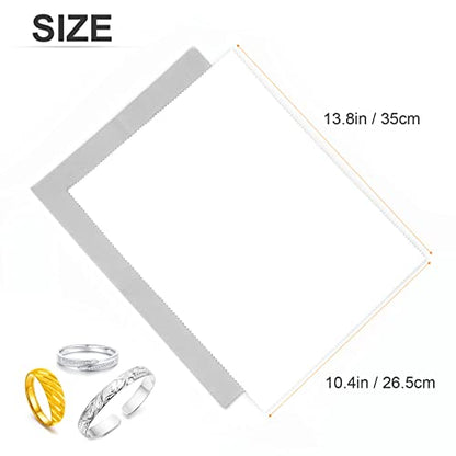Jewelry Cleaning and Polishing Cloth, 100% Pure Cotton Silver Polishing Cloth for Sterling Silver & Gold & Platinum Jewelry and Large Silverware, Reusable Soft Jewelry Cleaning Cloth (2)
