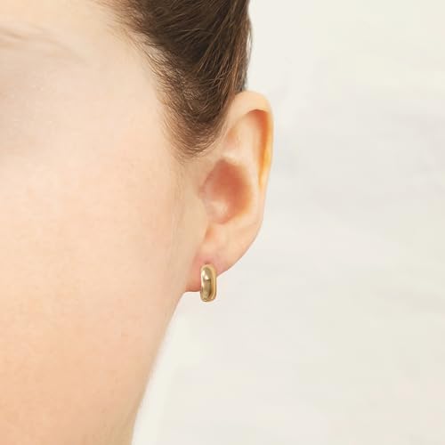 14K Gold Plated Sterling Silver Enamel Color Huggie Hoop Earrings for Women – Wide Range of Vibrant Color Options Available - color: Neon Pink 3pc Huggie Bundle