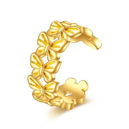 KECHO 14K Gold Ear Cuff Earrings Hypoallergenic Non Piercing Cartilage Earring Jewelry Gifts for Women - style: Bow