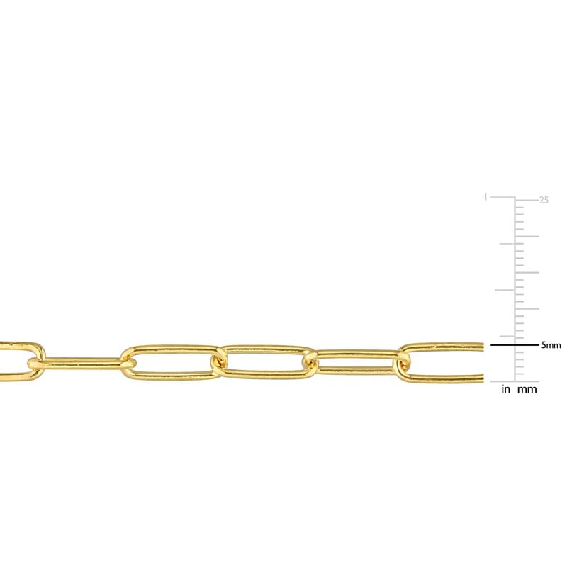 Italian Sterling Silver Paperclip Link Bracelet - Men & Women - 3.5mm, 5mm, 6mm - Available in Sterling Silver, Yellow Gold, Rose Gold - 9 inch, 7.5 inch - color: Yellow, size: 5MM