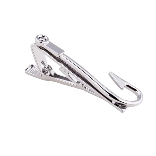 Mens Tie Clips for Husband Dad Boyfriend Birthday Christmas Gifts for Men Novetly Tie Clip for Skinny Ties Bar Clip - style: fish hook