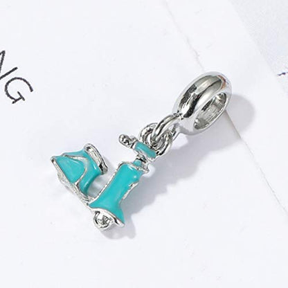 12pcs Mixed Silver Plated Colorful Enamel Alloy Beads Dangle Charms Fits for European Snake Chain Bracelet Necklace DIY Jewelry Making Supplies - color: Bead Charms-3