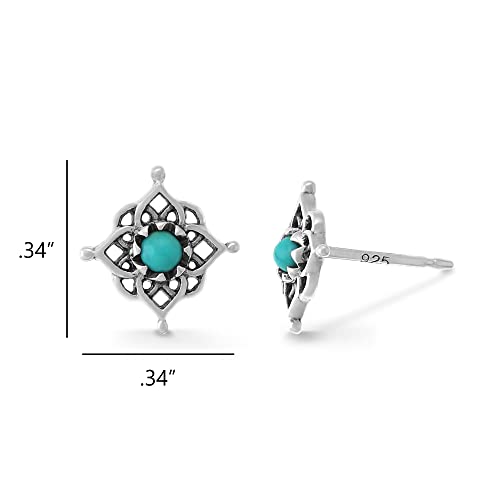 Boma Jewelry Sterling Silver Filigree Stud Earrings - color: Turquoise