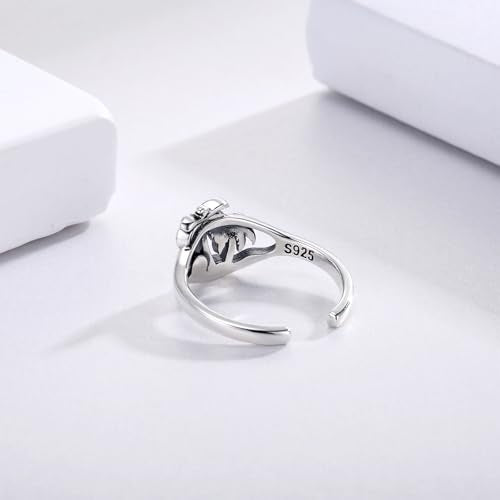 925 Sterling Silver Toe Ring Adjustable Butterfly Filigree Boho Ocean Wave Summer Jewelry for Women - style: Palm Ocean Sunset