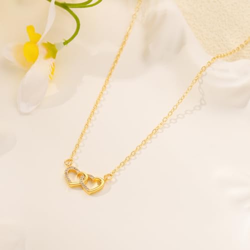 Starain Sunflower Necklaces for Women 14K Gold Plated Rotate Sunflower Pendant Necklace Cute Fun Necklaces 18 inch - color: D-Gold-Heart