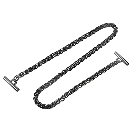 uxcell Iron Flat Chain Strap, 39" Handbag Chains Accessories Purse Chain Straps with Toggle Clasps for Shoulder Bags Cross Body DIY, Dark Grey - color: Dark Grey, size: 39"