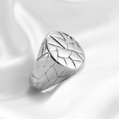 MYNENEY Stainless Steel Round Shape Classical Simple Plain Wedding Engagement Statement Pinky Band Signet Rings for Men Women Size 4-15 - color: Signet Silver