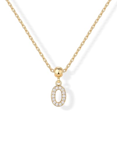 PAVOI 14K Gold Plated Dainty Initial Letter Necklace with Charms for Women | Adjustable Chain Gold Charm Initial Necklaces, Small Alphabet Letters Removable Pendants Cute Jewelry Gifts - style: - O