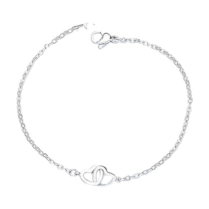 925 Sterling Silver Bracelets for Women Adjustable Love Heart Charm Chain Bracelets Fashion Jewelry Valentine's Day Gifts for Your Lover - color: 4-Sliver