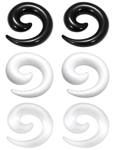 14-00G Ears Gauges Tunnels Plugs for Women Acrylic Spiral Snail Ear Gauge Septum Stretching Kit Earring Expander Stretcher Earrings Piercing Jewelry for Women Men - style: 2G Tapers