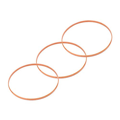 Stainless Steel Silver-Tone Three Stackable Womens Bangle Bracelets - color: rose