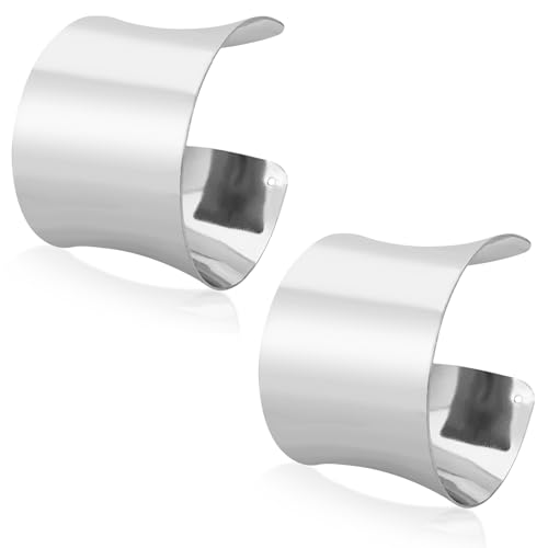 Wide Cuff Chunky Gold Bracelets for Women Open Cuff Bangles Wrist Cuff Bracelets for Women - style: Silver2