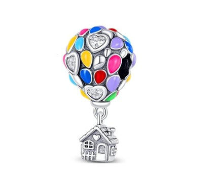 Flower Crab Orca Birthday Athlete Family Tree Safety Chain Cat Dog Bead Pendant 925 Sterling Silver Dangle Compatible With Pandora Moments Charm Bracelet - style: House Up Balloon Love Heart