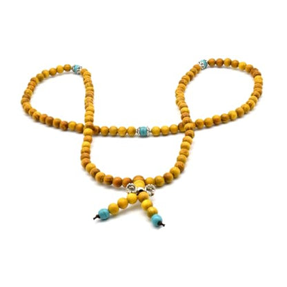 Zen Dear Natural Golden Sandalwood Mexican Bocote Mala Prayer Bead Bracelet Link Wrist Necklace Mala Beads - style: 6mm 108 beads special