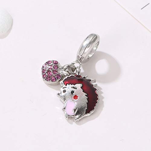 12pcs Mixed Silver Plated Colorful Enamel Alloy Beads Dangle Charms Fits for European Snake Chain Bracelet Necklace DIY Jewelry Making Supplies - color: Bead Charms-3