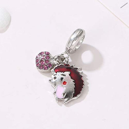 12pcs Mixed Silver Plated Colorful Enamel Alloy Beads Dangle Charms Fits for European Snake Chain Bracelet Necklace DIY Jewelry Making Supplies - color: Bead Charms-3