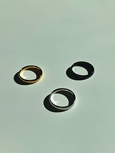 Sterling Silver Plain Dome Wedding Band for Men and Women, Made In USA - Custom Text Personalized Ring, 3mm to 8mm Width, Size 4-13 - color: Black, size: 4, style: 3 MM Width (Blank)