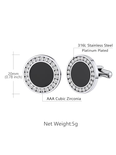 Custom4U Custom Photo Cufflinks for Men Father of the Bride Gifts - color: C-Black Onyx-Steel