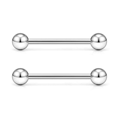 Grade 23 Titanium Externally Threaded Nipple Piercing Jewelry Barbell Ring Tongue Rings Nipple Straight Body Piercing Jewelry for Women Men 14G 16G 12mm 14mm 16mm 19mm - style: 16GA - 3/4" (19mm)