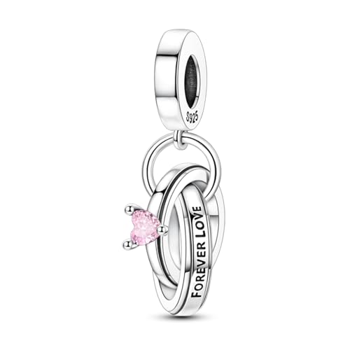 LUXILLA Charms for Bracelets & Necklace 925 Sterling Silver Charms Elephant Happy Birthday Charm Fit for Valentine's Day Mother's Day Jewelry Gift for Women - color: Forever Love Ring Charm