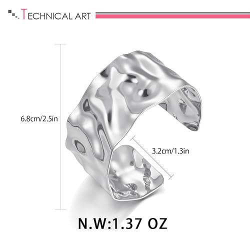 LILIE&WHITE Gold Bangle Bracelet For Women Boho Cuff Bracelet Silver Bangle Bracelet Back To School Bracelet Open Cuff Bracelet Jewelry