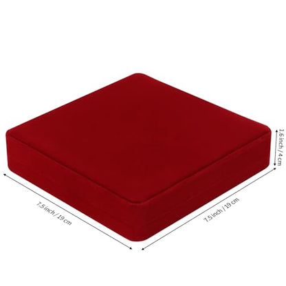 LETURE Velvet Jewelry Set Box, Velvet Gift Box for Bracelet Necklace Earring Ring (Red) - color: Red