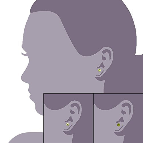 JewelrieShop Birthstone Studs Earring Set Cubic Zirconia Rhinestones Crystal Ball Faux Pearl Stainless Steel Stud Earrings for Women Jewelry Gift (6mm Round,3 Pairs) - color: 8) Aug. - Deep Olive