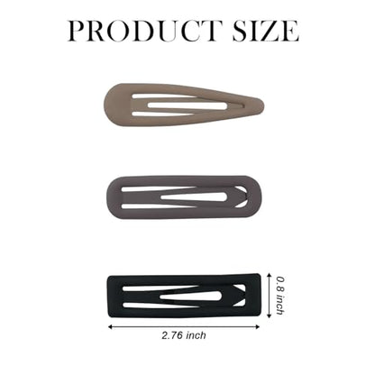 18pcs Snap Hair Clips, 2.76 Big Snap Clip, Matte Hairpin Accessories for Women Girls, Nonslip Metal Barrettes, Neutral Color - color: 2.76'' Matte Neutral