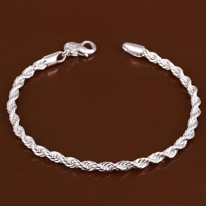 925 Sterling Silver Plated Heart Charm Bracelet for Women - Dainty Chain Love Gift Idea - style: Style11