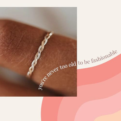 Harmony Braided Stacking Ring | Gold Statement Ring | Gold-Filled for Women | Simple and Elegant | Minimalist Jewelry | Waterproof Everyday Wear | Stacking Ring | Handmade