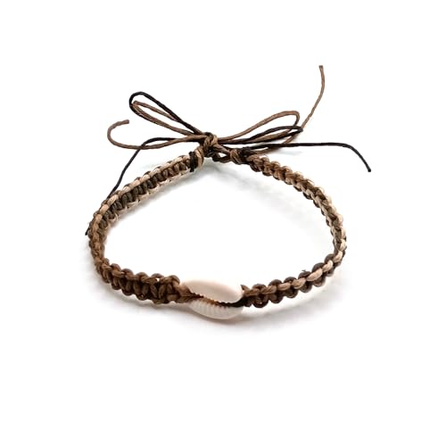 Shell Hemp Anklet - color: Earthy