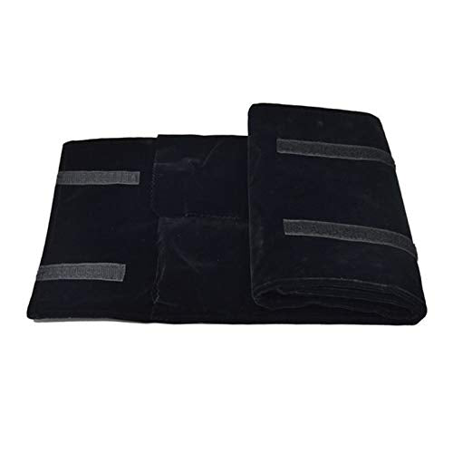Black Velvet Roll-up Travel Bag Jewelry Pouches Organizer Carrying Display Case