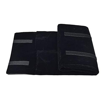 Black Velvet Roll-up Travel Bag Jewelry Pouches Organizer Carrying Display Case