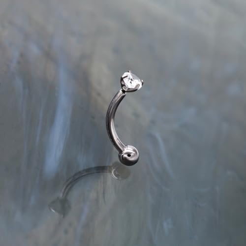 G23 Titanium Curved Barbell Ring 16G, Eyebrow Rings, Rook Cartilage Earring Piercing Jewelry, 8mm Vertical Labret, Eyebrow, Daith, Helix Piercings Body Jewelry… - style: Classic