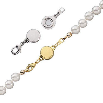 Zpsolution Locking Magnetic Clasps for Jewelry Necklaces Bracelets | Light and small keep the clasp in back, Easy to Use, Strong Magnet, Flat Design, Magnetic Necklace Clasps And Closures - color: 4 Gold and 4 Silver