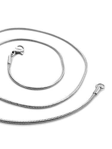 Loralyn Designs Classic Stainless Steel Snake Chain Necklace Round Smooth 2mm 16, 18 20 or 24 Inch - size: 20