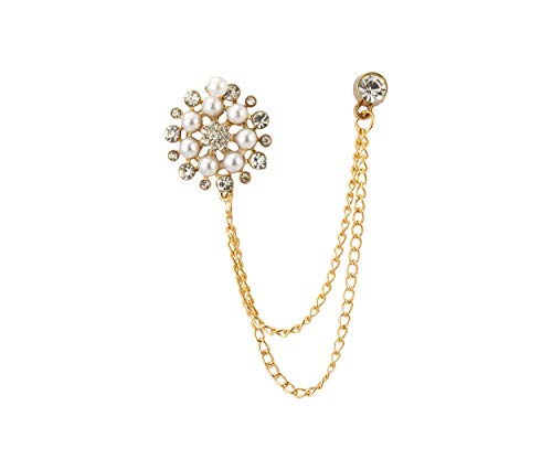 Knighthood Pearl Star Swarovski Sunshine Lapel Pin Badge Coat Suit Wedding Gift Party Shirt Collar Accessories Brooch for Men